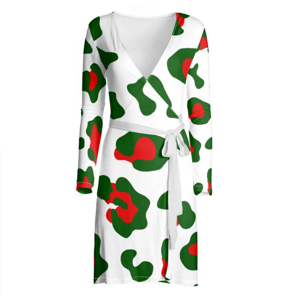 christmas leopard print Wrap Dress – Ugly Christmas Dress